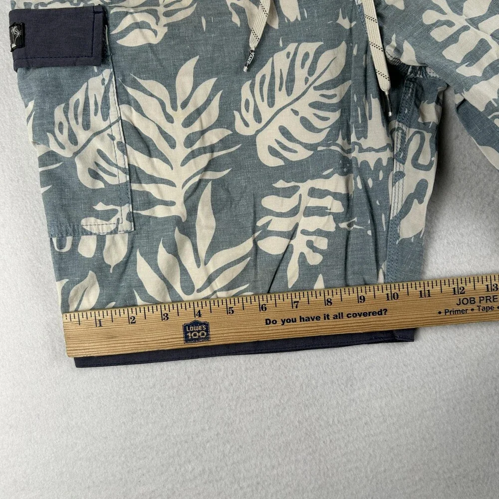 Vans Swim Trunks Mens 32 Blue Tropical Leaf Joel Tudor Board Shorts Pockets